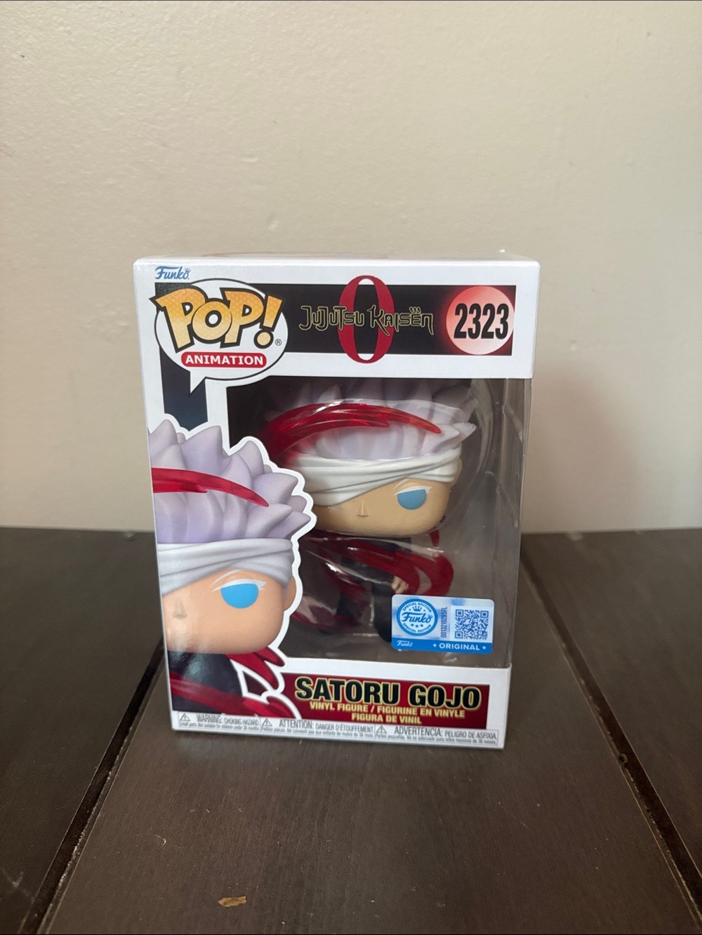 Funko Satoru Gojo Pop! Vinyl with White Hair Wrap & Red Energy Accents